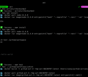 Utiliser Act pour simuler GitHub Actions en local